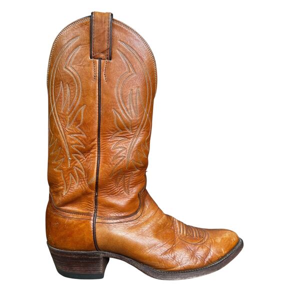 Vintage Justin Men’s Brown Leather Cowboy Boots Size US 10.5 D
